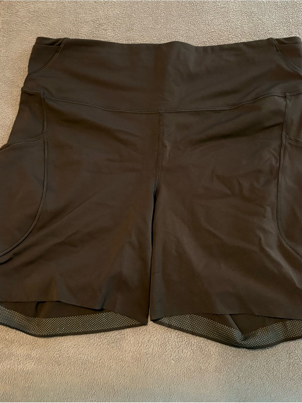 lululemon athletica Black Athletic Shorts with Mesh Hem EUC